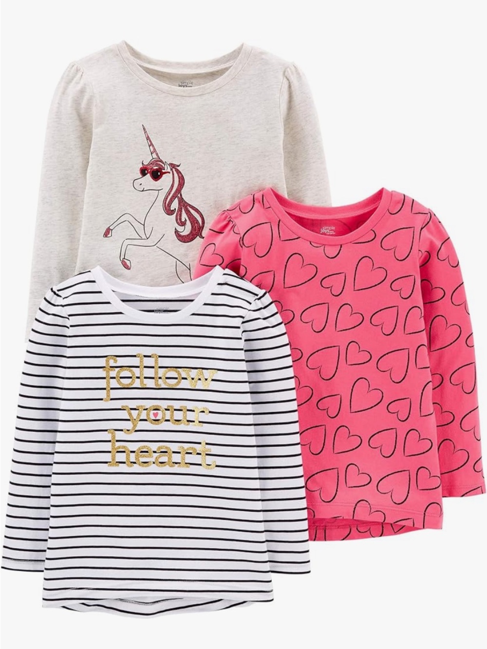 Girls 100% Cotton Long Sleeve Pink Heart Print Top 5T - Picture 2 of 4